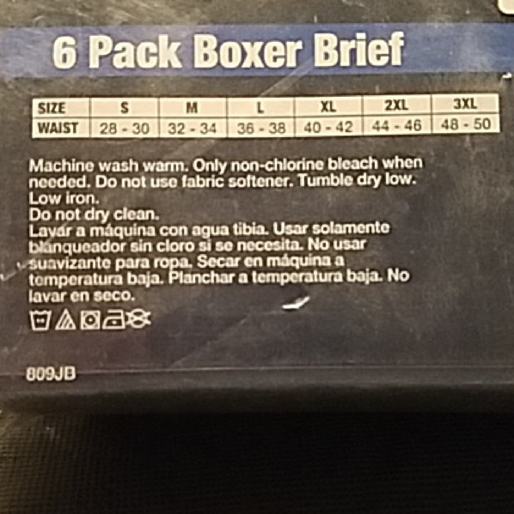 Boxer Briefs 6-Pack -2 Black, Gray, 2 Blue, Red Tag Free Moisture Wicking XL - Picture 2 of 5